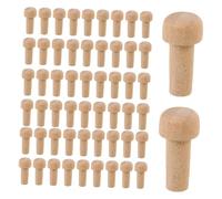 SUPVOX 50 Piezas Unfinished Mushroom Head Axle Pegs For Diy Crafts Toy Making And Woodworking Projects Color Khaki