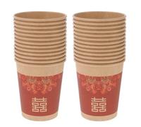SUPVOX 50 Piezas Vasos Desechables Estilo Chino de Papel | Rojo, Surtido y Sencillo, Cantidad Suficiente, Uso Higiénico, Ligeros, para Fiestas y Reuniones Varios estilos