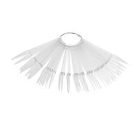 SUPVOX 50piezas Paleta de Puntas para Uñas Forma de Abanico Transparente para Práctica y Exhibición de Esmalte Gel Nails Tips Palette para Manicura