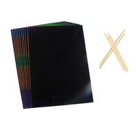 SUPVOX 55 Piezas Papel para Rascar con Lápiz de Madera Láminas para Dibujar y Manualidades Infantiles Seguras y Divertidas