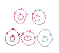 SUPVOX 5juegos Collares y Pulseras De Cuentas De Princesas Juego De Joyas Para Niñas Adecuado Para Navidad Cumpleaños