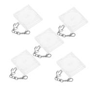 SUPVOX 5Piezas Mini Álbum Cd Acrílico Transparente Souvenir Soporte para Fans DIY Estuche Cd Miniatura con Cierre Forma para Decoración