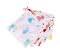 SUPVOX 5piezas Toalla Facial Pañuelo De Algodón Puro Babero Cuadrado Para Toallas De Tocador Infantil De Guardería Para De Lavabo Infantil