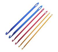 SUPVOX 6 Agujas de Crochet Metálicas Orificio para Enhebrar, Tamaño 2.75mm-4.0mm-6.0mm (6 Piezas), Ganchos Grandes para Tejer Manualidades, Accesorios de Tejido para Color Aleatorio