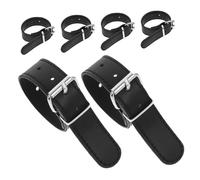 SUPVOX 6 Correas de Montaje para Cesta de Bicicleta Infantil, Cinturones de Poliuretano Negros Hebilla Metálica Resistente, Accesorios para Bicicletas, Fijación Segura para Cesta