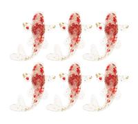 SUPVOX 6 Figuras de Koi Miniatura de Piedra Cristal Resina Roja y Hoja de Oro, Decoración Realista para Acuario y Hogar, Adorno Feng Shui de Buena Suerte, Estatua de Pez Koi