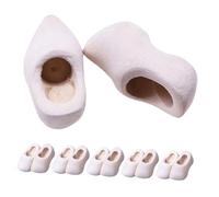 SUPVOX 6 Pares Mini Zuecos de Madera Blanco para Muñecas Mini Zapatos Artesanales para Casas de Muñecas y Decoración de Micro Paisajes