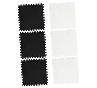 SUPVOX 6 Piezas Alfombrillas Puzzle de Espuma Engrosada para Antideslizantes y Suaves Alfombra de Suelo Enlazable para Salón y Dormitorio de Alfombras Interconectables Blanco y Negro