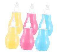 SUPVOX 6 Piezas Aspirador Manual Para Bebés De Unidades Limpiador Para Recién Nacidos Para Bebés Color Rosa Azul y Amarillo Adecuado Cuidado Nariz