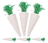 SUPVOX 6 Piezas de Juguete para Masticar Hámster y Chinchilla de Paja Trenzada en Forma de Berenjena Accesorio Saludable para Roer Antiestrés para Pequeños Animales Suministros para