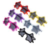 SUPVOX 6 Piezas Gafas de Sol para Forma de Estrella y Purpurina, Colores Negro, Rojo, Fucsia, Amarillo, Morado y Azul, Ideales para Fiesta, Playa y Piscina, Accesorio Divertido para