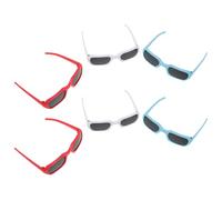 SUPVOX 6 Piezas Gafas de Sol para Muñecas Accesorios para Casa de Muñecas Lentes de Plástico Color Azul Blanco Rojo para Disfraces Roles