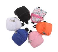 SUPVOX 6 Piezas Mini Mochila para Muñecas de Tela con Cremallera Accesorios rol Interactivo Mochila Escolar Portátil para Muñecas Pequeñas Colores Surtidos Negro Blanco Rosa Naranja Azul