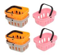 SUPVOX 6 Piezas Miniature Dollhouse Shopping Basket Pla Material Mini Grocery Baskets For Pretend Play Kitchen And Dollhouse Storage Portable Tiny Supermarket Accessories