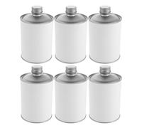 SUPVOX 6 Piezas Recipiente Metálico Roscado Redondo de 500ml en Hojalata | Tapa Hermética, Cierre Sellado, Resistente al Óxido, para Solventes y Químicos, Uso Industrial y DIY