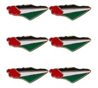 SUPVOX 6 Pines de Bandera de Palestina de Aleación de Zinc, Diseño Versátil y Fácil de Colocar, Accesorios de Moda para Compañeros y Actividades Patrióticas, Pack de 6 Piezas