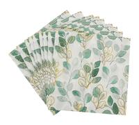 SUPVOX 60 Hojas Servilleta Decorativa de Papel de Pulpa de Madera, Verde, Diseño de Hojas, /60 Hojas, Papel de Seda Decorativo, para Baño y Fiesta