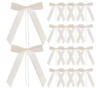 SUPVOX 60 Lazos Decorativos para Coche de Boda en Poliéster Beige, Fáciles de Usar para Decoración de Espejos Retrovisores y Manijas de Puerta en Iglesias