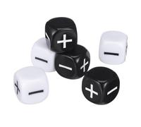 SUPVOX 6piezas Dados Negros y Blancos con y Resta Dados para Mesa y Fiestas Accesorios De Entretenimiento