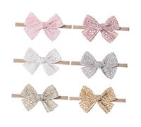 SUPVOX 6piezas Diademas Elásticas Para Niñas Recién Nacidas De Lazos De Nylon Con Diseño De Lazo De Encaje Accesorios Cómodos y Ajustables Para Bebés Para Fiestas y Fotografía Familiar