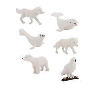 SUPVOX 6piezas Figuras De Animales Polares Miniatura Decoración De Duradera y Colorida para Jardín y Decoración De Interiores