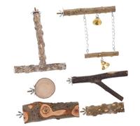 SUPVOX 6piezas Puesto De Madera para Pájaros De Juguete De Madera Soporte para Percha para Jaula De Pájaros y Entrenamiento De Equilibrio