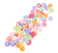 SUPVOX 70 Adornos para Zapatos Huella de Gato de Resina 7 Colores Surtidos Morado Decoraciones DIY para Sandalias Botas y Pulseras Fiestas y Eventos