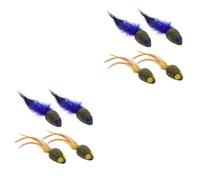 SUPVOX 8piezas Juguete Interactivo para Gatos De Forma De Ratón Catnip para Estimulación y Diversión Incluye Ratones Azules y Amarillos para Mascotas