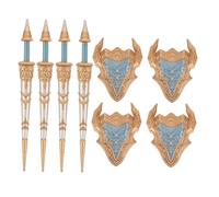 SUPVOX 8piezas Juguetes De Cosplay para Niño Niña Set De Espadas y Escudos Figuras De Caballero Medieval para rol y Fiestas De Cumpleaños Accesorios De Juego De Imaginación para Niño