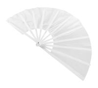 SUPVOX Abanico Plegable de Poliéster Blanco para DIY Ventilador Chino para Fiestas y Decoraciones Accesorio y Duradero para Eventos y Actividades Variadas