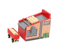 SUPVOX Accesorios De Trenes Pequeños Kit De Bricolaje De Madera Juguete De Locomotora Vía De Tren De Madera