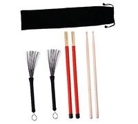 SUPVOX Accesorios Para Instrumentos De Percusión Cepillos De De Acero De Bambú De Cepillos Para Baquetas Accesorio Para Batería Para Practicar Escenario