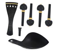 SUPVOX Accesorios para Violín de Ébano Incluye Cordal Tallado Clavijas de Afinación Mentonera y Botón Final Compatible Fácil Instalación para Principiantes y Profesionales