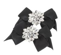 SUPVOX Accesorios para Zapatos Mujer Hebillas de Lazo, Clips Decorativos Reutilizables para Zapatos de Fiesta y Uso Casual, Diseño en Negro, Fácil Aplicación y Retiro