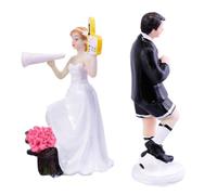 SUPVOX Adorno para Tarta de Boda Figuras de Resina de Fútbol y Animadoras, Elemento Resistente Que No se Deforma ni Pierde Color para Celebraciones y Fiestas Nupciales