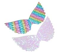SUPVOX Alas De Ángel Para Niños 2 Piezas, Accesorio De Disfraz Tirantes, Tamaño Único, Colores Blanco y Arcoíris, Ligero y Seguro Para Actuaciones Teatrales y Fiestas Infantiles