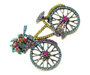 SUPVOX Alfiler de Sombrero con Forma de Bicicleta para Mujer, Hecho de Aleación de Zinc con Cristales, Resistente al Desgaste, No Daña la Ropa, Adecuado para Uso Diario