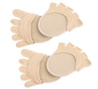 SUPVOX Algodón No Show Calcetines Topper de Cinco Dedos Cubren Calcetines Invisibles sin Talón Medias Medias Botes para Mujeres Niñas Tacón Alto 2 Pares