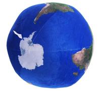 SUPVOX Almohada de Peluche Esférica Simulación Planeta Tierra 17 Cm, Cojín Redondo Suave Azul Claro para Decoración Hogar, Almohada de Bola Planetaria Rellena para Sofá