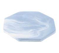 SUPVOX Almohadilla de Sello de Cera Cerámica Octogonal Resistente al Calor, Base para Sellos de Lacre Reutilizable Azul Marmoleado, Tablero de Respaldo para Manualidades y Artesanía