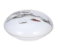 SUPVOX Almohadilla de Tinta para Caligrafía 7 Cm Color Rojo Escarlata Caja de Cerámica, Multiusos para Papel, Madera y Tela, Adecuado para Manualidades y Estampado Artístico