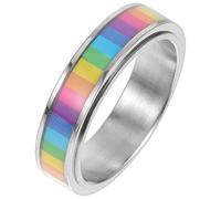 SUPVOX Anillo de Aleación Bandera Arcoíris para Orgullo Lgtbi, Diseño Delicado y Cómodo, para Fiestas y Eventos Estilo