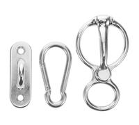 SUPVOX Anillo Inoxidable para Atar Caballos con Mosquetón Resistente y Duradero Accesorio para Establos y Remolques Equipo Ecuestre Versátil