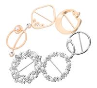 SUPVOX Anillos de Bufanda y Hebillas Decorativas Metálicas para Mujer, Clips para Camiseta Gemas de Imitación, 6 Unidades Multicolor para Fijar Ropa y Accesorios de Moda