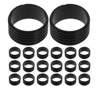 SUPVOX Anillos de Silicona para Raqueta de Tenis 20 Pcs Negros, Banda de Agarre Antideslizante y Absorbente de Sudor, Estabilizador Portátil Compatible Mangos Estándar,