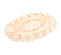 SUPVOX Aplique Tallado de Madera Natural sin Pintar, Decoración de Gabinetes y Muebles, Diseño Ovalado 23x15 Cm, Accesorio para Puertas y Bricolaje Hogar