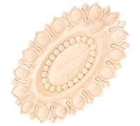 SUPVOX Aplique Tallado en Madera para Puerta Estilo Europeo, Decoración Ovalada de 23x15 Cm, 1 Pieza, Aplique de Gabinete y Moldura para Muebles, Adecuado para Decoración de Hogar