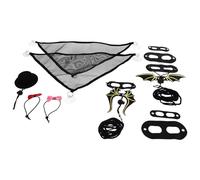 SUPVOX Arnés Ajustable para Reptiles y Lagartijas Correa de Piel Sintética Negra Set de 3 Tallas 2 Hamacas de Malla 33X33X48 CM Sombrero y Corbatas para Disfraz de San Valentín