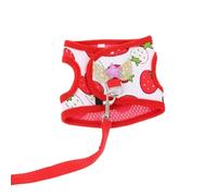 SUPVOX Arnés para Conejo Ajustable de Tela Estampado de Fresa, Tamaño M, Chaleco Cómodo para Paseo al Aire Libre, Suministros para Mascotas Pequeñas, Uso para Conejos y Cobayas