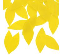 SUPVOX Azulejos para Manualidades DIY de Vidrio en Forma de Pétalos y Hojas, Color Amarillo Transparente, Tamaño Mediano 1.5 X 3.8 Cm, Paquete de 50 G para Mosaicos y Decoración